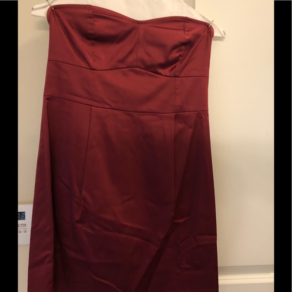 Lady N red, sweetheart neckline strapless short d.